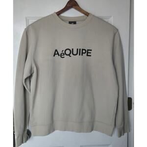 H&M Tan Crewneck Pullover Casual Preppy Sweater XL 'AeQUIPE'